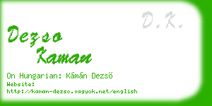 dezso kaman business card